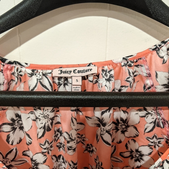 JUICY COUTURE Long Sleeved Dress Pink Floral Print - Picture 2 of 5